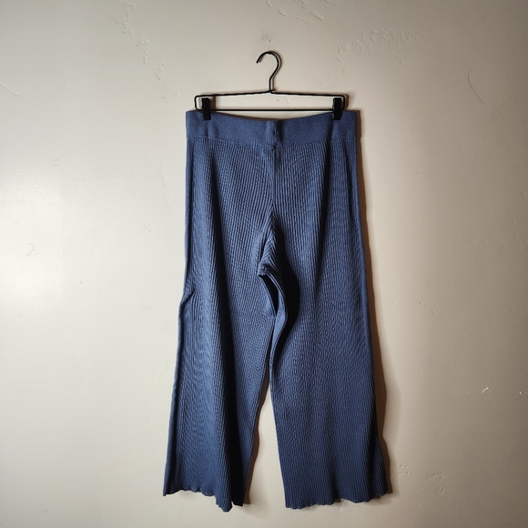 Aerie Blue Ribbed Sweater Flare Pants Size XL - Picture 2 of 8